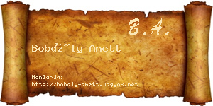 Bobály Anett névjegykártya